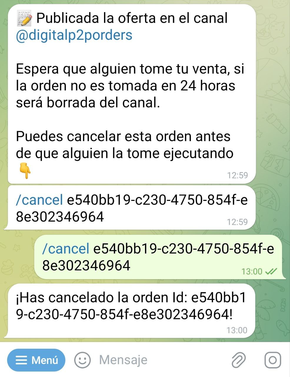 Cancelar orden